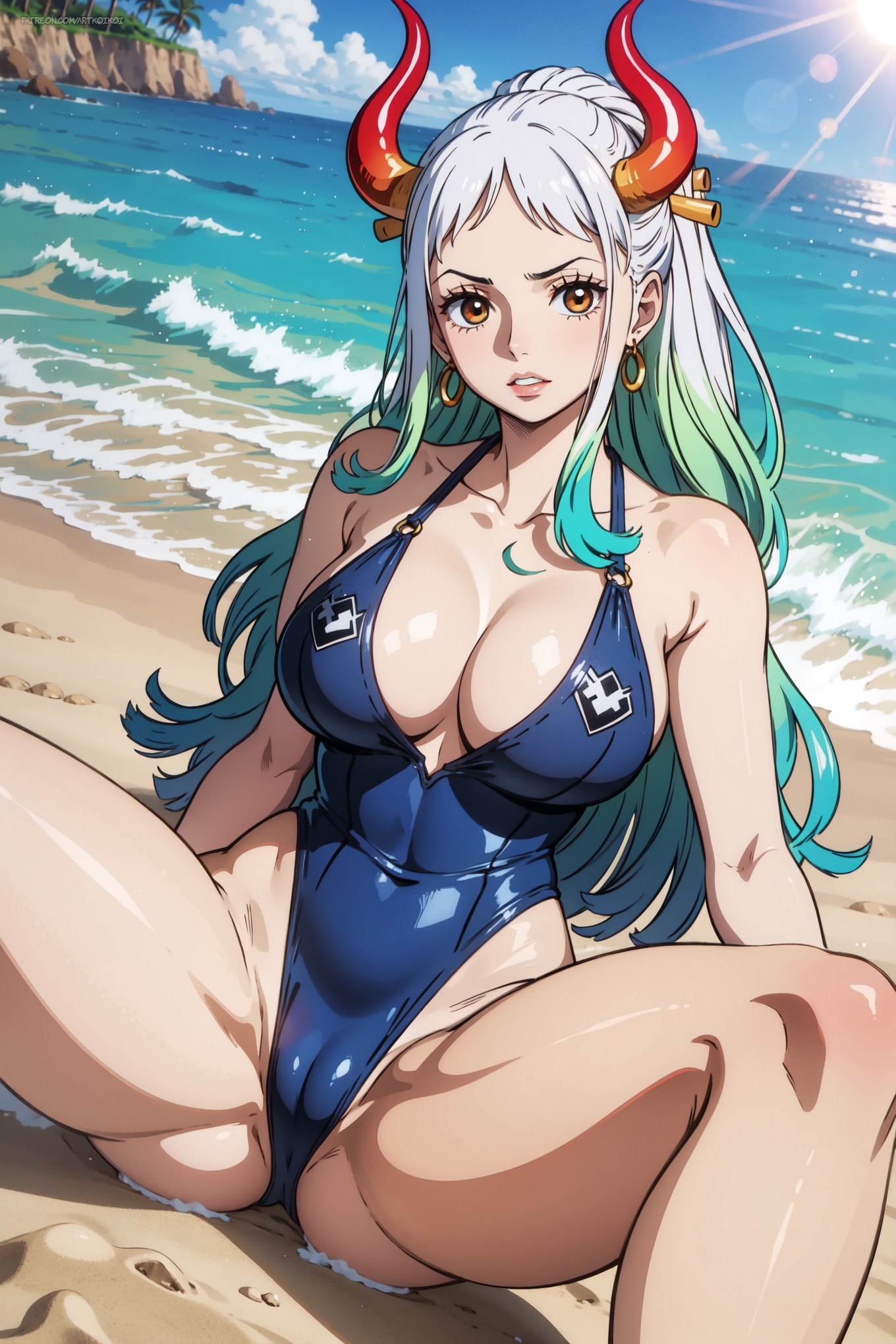 ai generated, female, female only, koikoi, one piece, tagme, yamato (one piece)