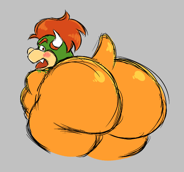 1boy ass_focus big_ass blush bowser bowser_day furry gay horns huge_ass huge_butt koopa male male_only mario_(series) nintendo nth6969 presenting_hindquarters sketch solo solo_male