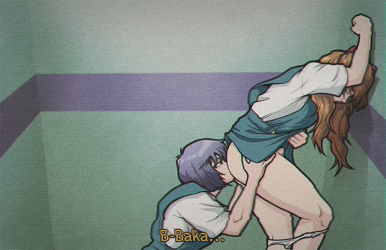 2girls, anal, anilingus, ass, asuka langley sohryu, blue hair, breasts, elevator, female, female focus, female only, human, light skin, light-skinned female, long hair, multiple females, multiple girls, neon genesis evangelion, oral, oral sex, orange hair, pale skin, pale-skinned female, panties, panties around leg, panties aside, red eyes, red hair, rei ayanami, rimjob, rimming, rimming female, school uniform, schoolgirl, sex, short hair, skirt, skirt lift, tagme, trpxart, wide hips