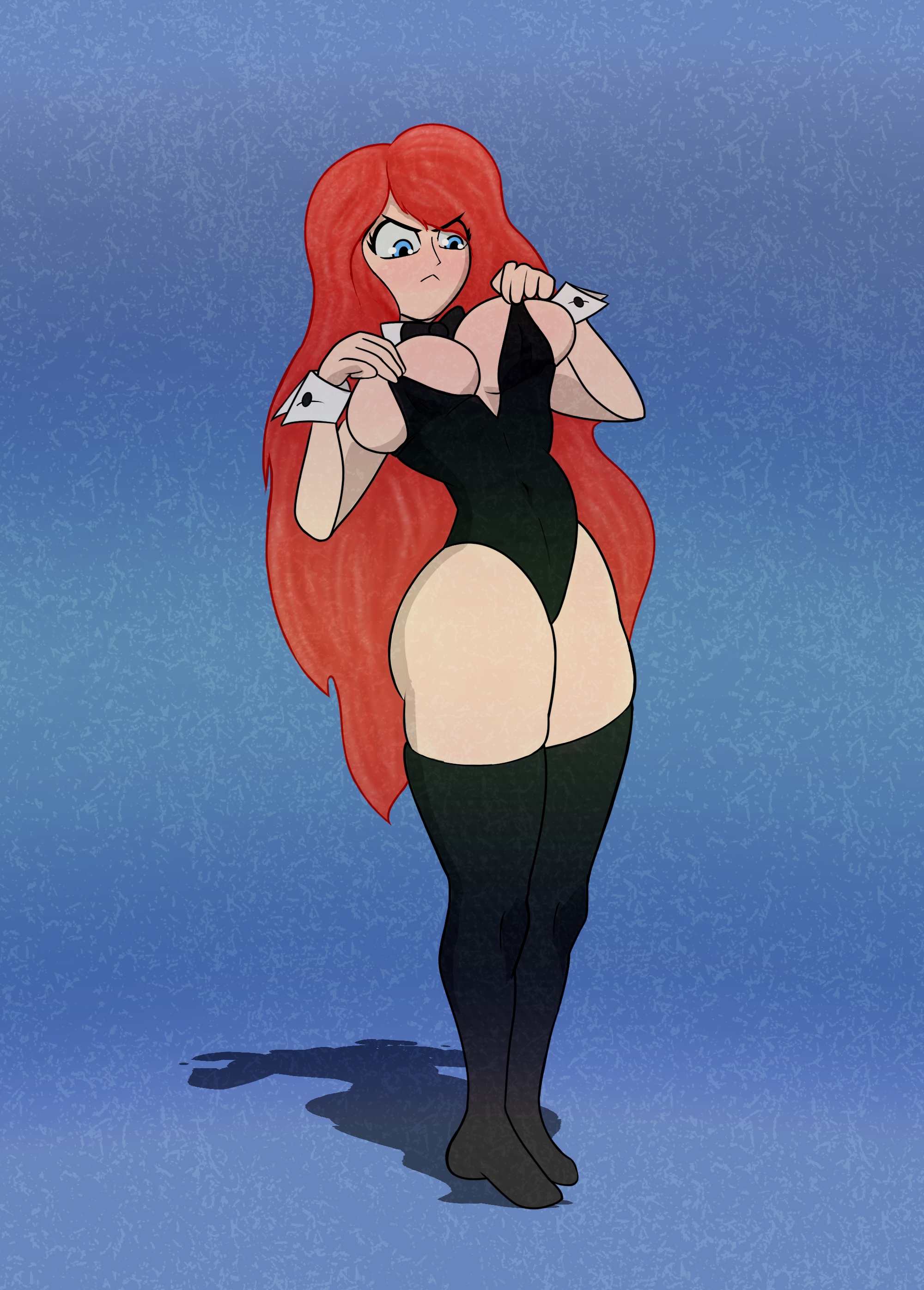 big breasts, blue eyes, breasts, chelsea (ruby gillman), curvy, female, hourglass figure, huge breasts, large breasts, red hair, redhead, ruby gillman, teenage kraken, tagme, teenage girl, thick thighs, unknown artist