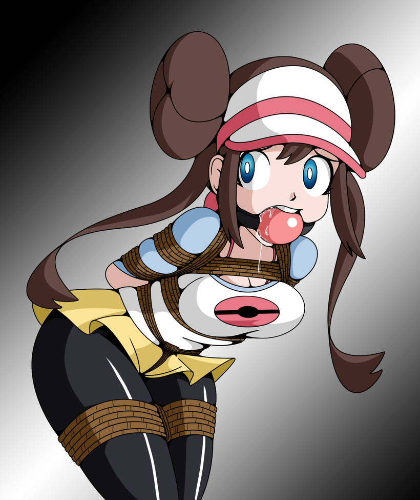 ball_gag big_breasts bondage crotch_rope gag pokemon pokemon_bw2 raya100 rope rope_bondage rosa_(pokemon) tights