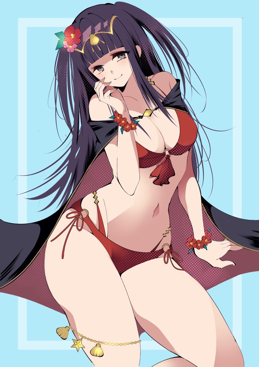 alternate_costume bikini breasts fe135700 female female_only fire_emblem fire_emblem_awakening fire_emblem_heroes nintendo official_alternate_costume red_bikini red_swimsuit solo swimsuit tharja_(fire_emblem) tharja_(summer)_(fire_emblem)