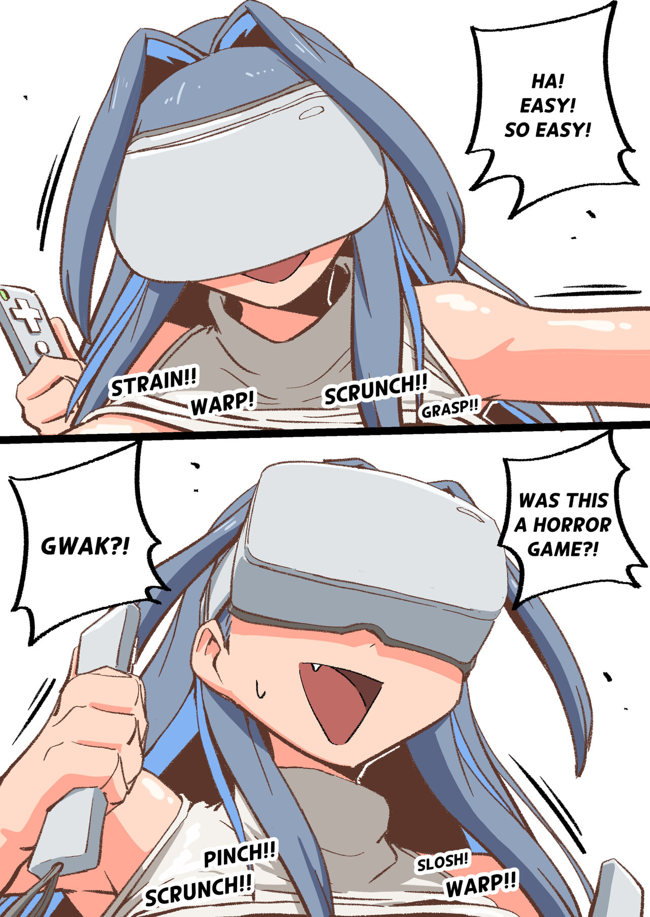 female, female only, hololive, hololive english, hololive english -council-, hololive english -promise-, implied sex, jacket, ouro kronii, shirt, shirt lift, virtual reality, virtual youtuber, vr headset, woohyoot