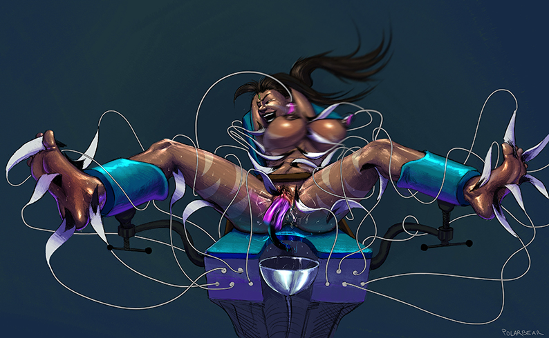 big_breasts bondage bondage_chair bondage_furniture bound breasts crying dark-skinned_female dark_skin dildo dildo_in_pussy feet female femsub gem_on_forehead jewel_on_forehead laughing league_of_legends legs_spread motion_blur nidalee polarbearnsfw pussy_juice pussy_juice_collecting sex_machine sex_toy soles spread_legs stationary_restraints steel_bondage struggling sweat tears tickle_torture tickling tickling_armpits tickling_belly tickling_clit tickling_feet tickling_machine tickling_nipples tickling_pussy tickling_thighs tribal_markings tribal_tattoo tribal_tattoos vaginal