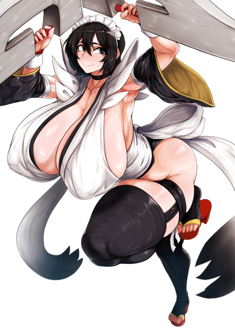 1girls alternate_breast_size big_breasts black_hair breasts busty curvaceous curvy curvy_body curvy_female curvy_figure exabyte female huge_breasts iroha kunoichi large_breasts maid_headdress parallax05 samurai_shodown thick_thighs thighs voluptuous