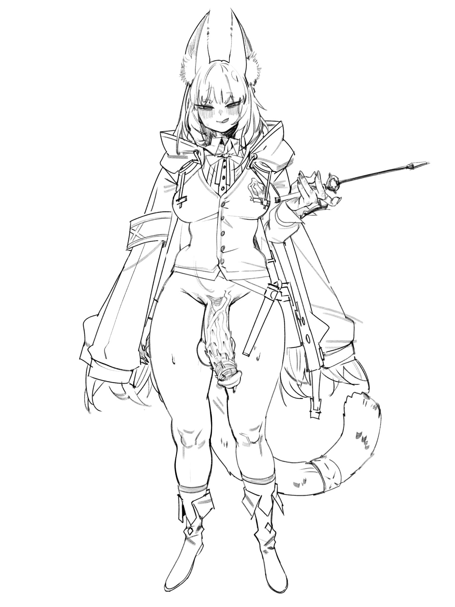 arknights, bottomless, futanari, harmonie (arknights), hitobashira (1746164306), intersex, victim alice