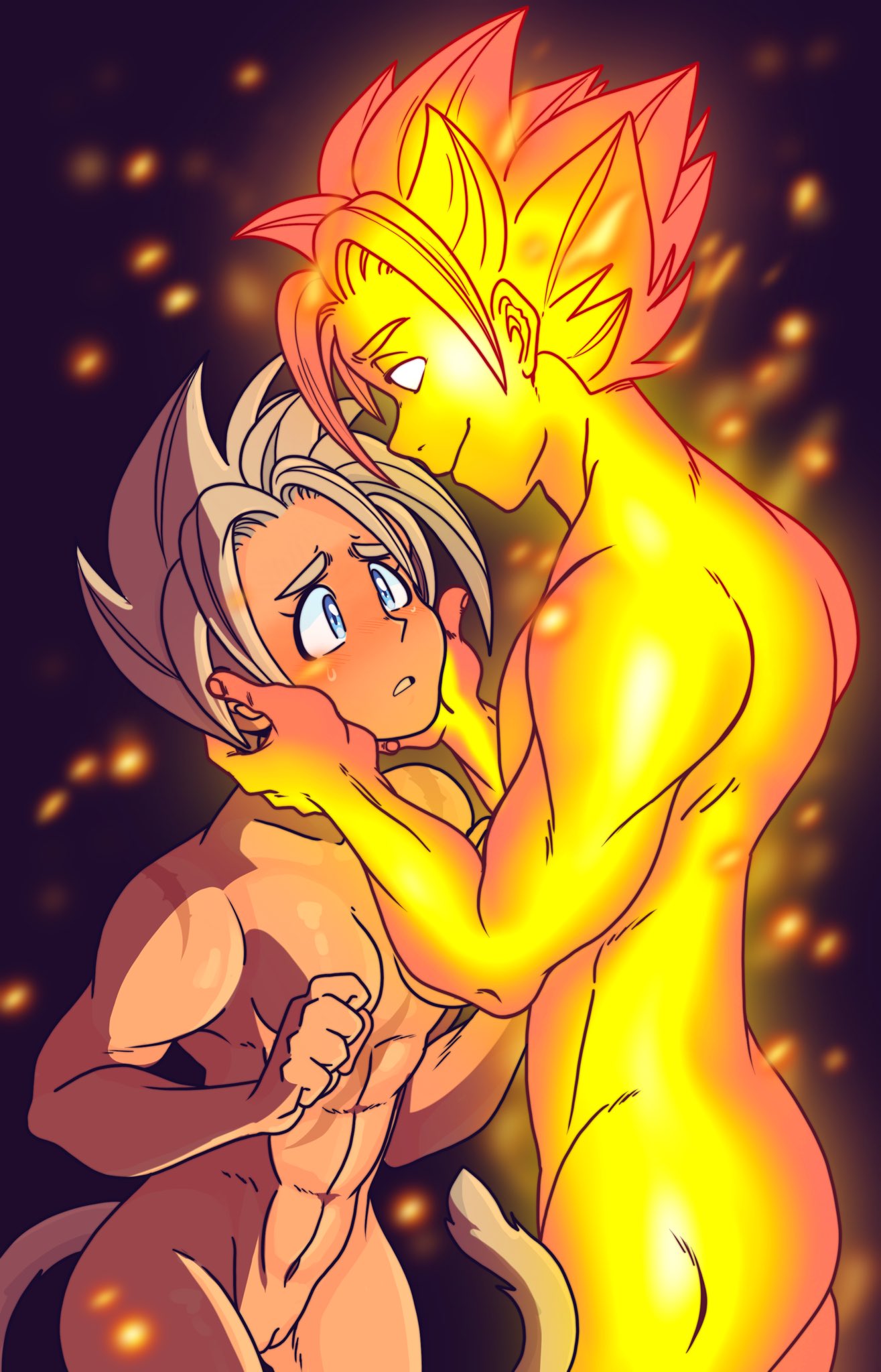 1boy1girl dragon_ball looking_at_another looking_at_partner mxntylewds naked original_character prism_(mxntylewds)