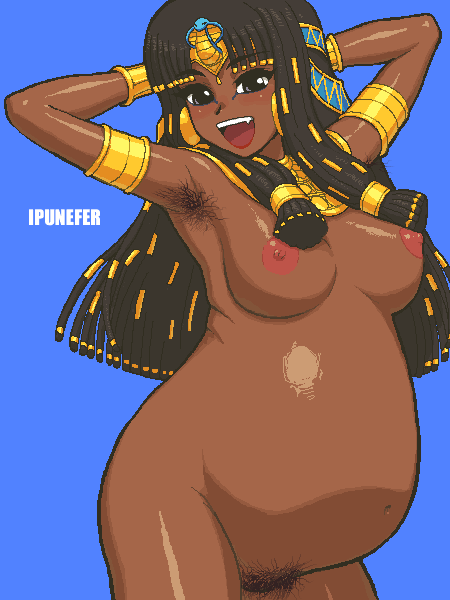 areola armpit_hair armpits blush brown_skin dark-skinned_female dark_skin egyptian hair_jewelry hairy_armpits hips ipunefer jewelry perky_breasts pregnant pubic_hair puffy_areola ready_to_pop tenseiani