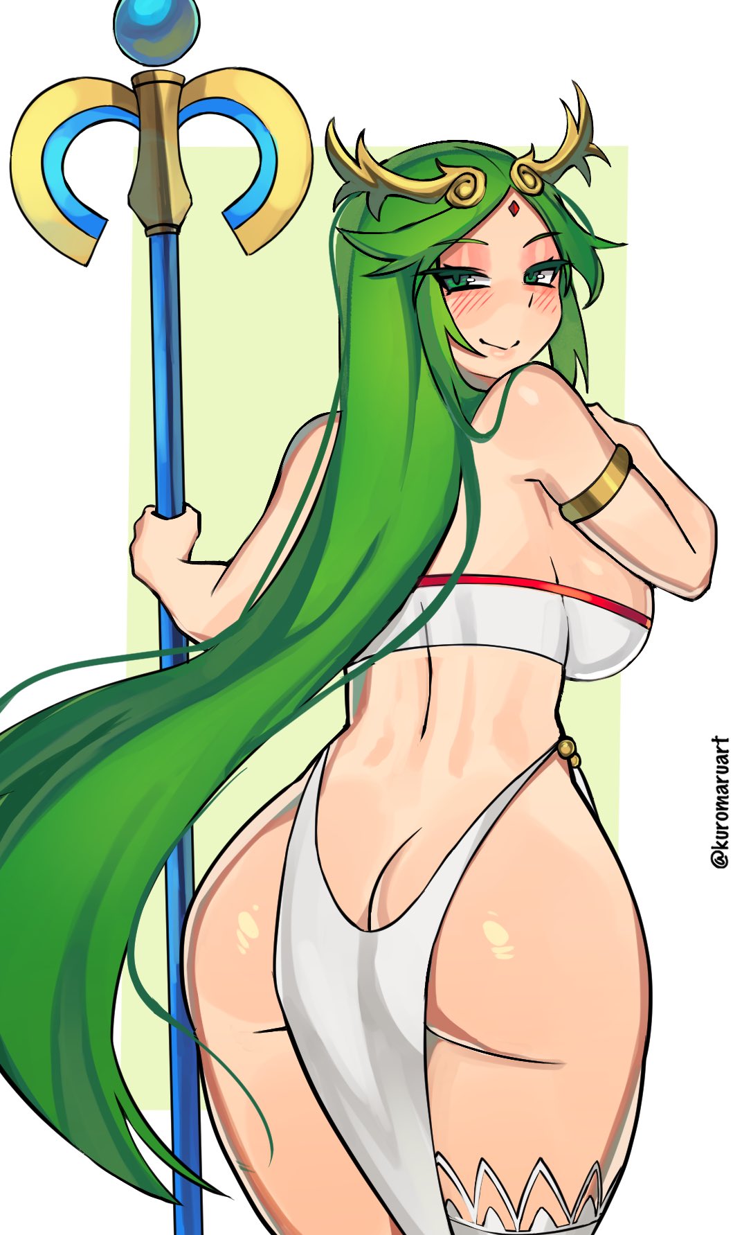 1girls, ass, big ass, female, horny, kid icarus, kid icarus uprising, kuromaruart, nintendo, palutena, tagme
