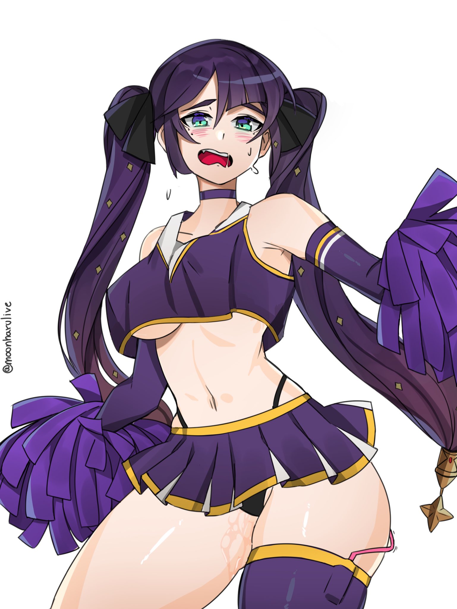 female, genshin impact, kuromaruart, long hair, mona (genshin impact), tagme