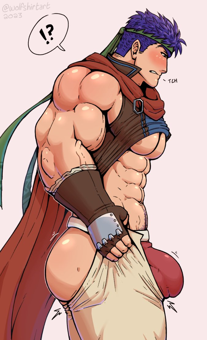 !? 1boy 2023 abs ass balls biceps big_ass big_bulge blue_hair blush bulge clothing fire_emblem fire_emblem:_path_of_radiance fire_emblem:_radiant_dawn flaccid gay huge_bulge ike_(fire_emblem) jockstrap male male_focus male_nipples male_only male_pubic_hair manly muscles muscular muscular_arms muscular_male nintendo nipples one_male penis penis_outline solo solo_male thong tight_clothing tight_pants_(meme) underwear wolfshirtart