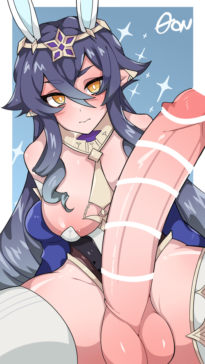1futa, balls, bar censor, big breasts, big penis, big thighs, blush, breasts, bunny ears, bunnysuit, busty, censor bar, censored, chikiboneya, clothed, clothing, erection, futa only, futanari, genshin impact, gigantic penis, gigantic thighs, huge breasts, huge cock, huge thighs, humanoid, humanoid penis, intersex, large breasts, large penis, large thighs, layla (genshin impact), light skin, light-skinned futa, long hair, long penis, mostly nude, penis, pointy ears, sitting, solo, spread legs, thick thighs, thighhighs, thighs, voluptuous, wide thighs
