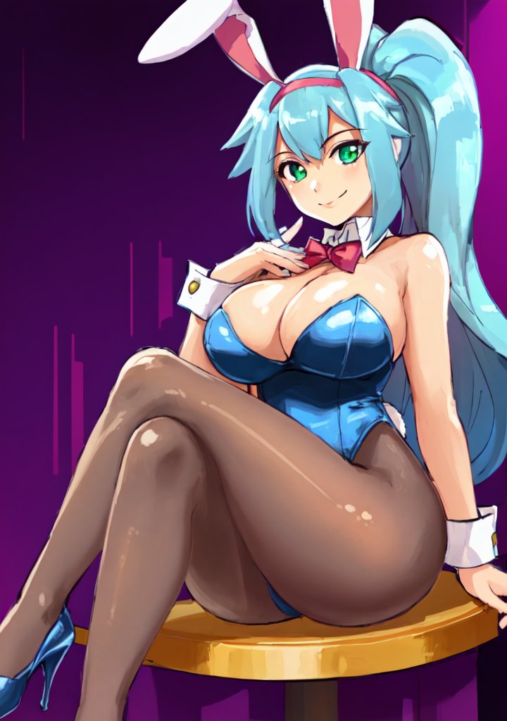 1girls ai_generated aoi_umik ashe_(megaman_zx) bunnysuit mega_man mega_man_x_dive mega_man_zx_advent stable_diffusion tagme