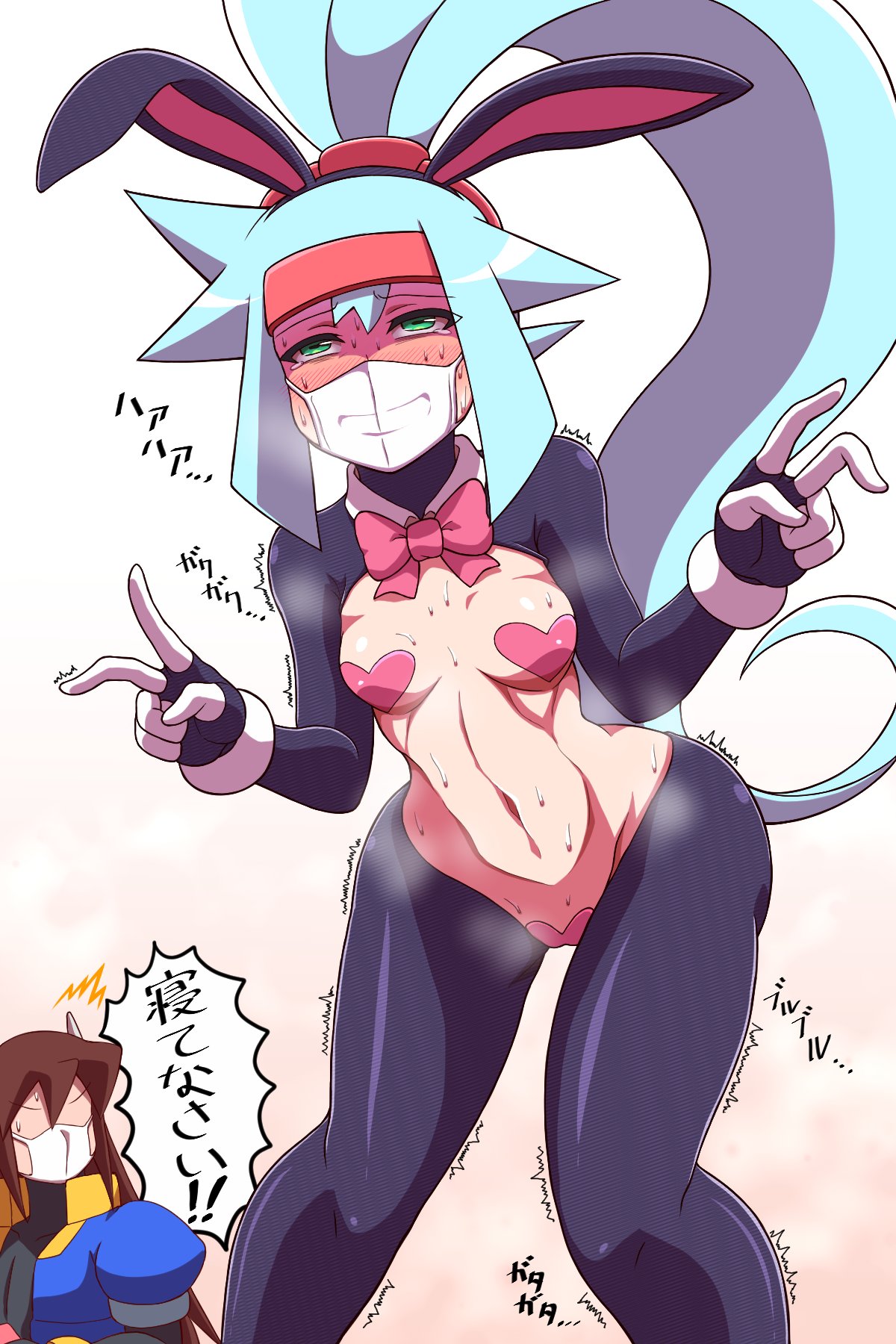 1girls ashe_(megaman_zx) mega_man mega_man_zx_advent noburockman reverse_bunnysuit small_breasts tagme vent_(mega_man)