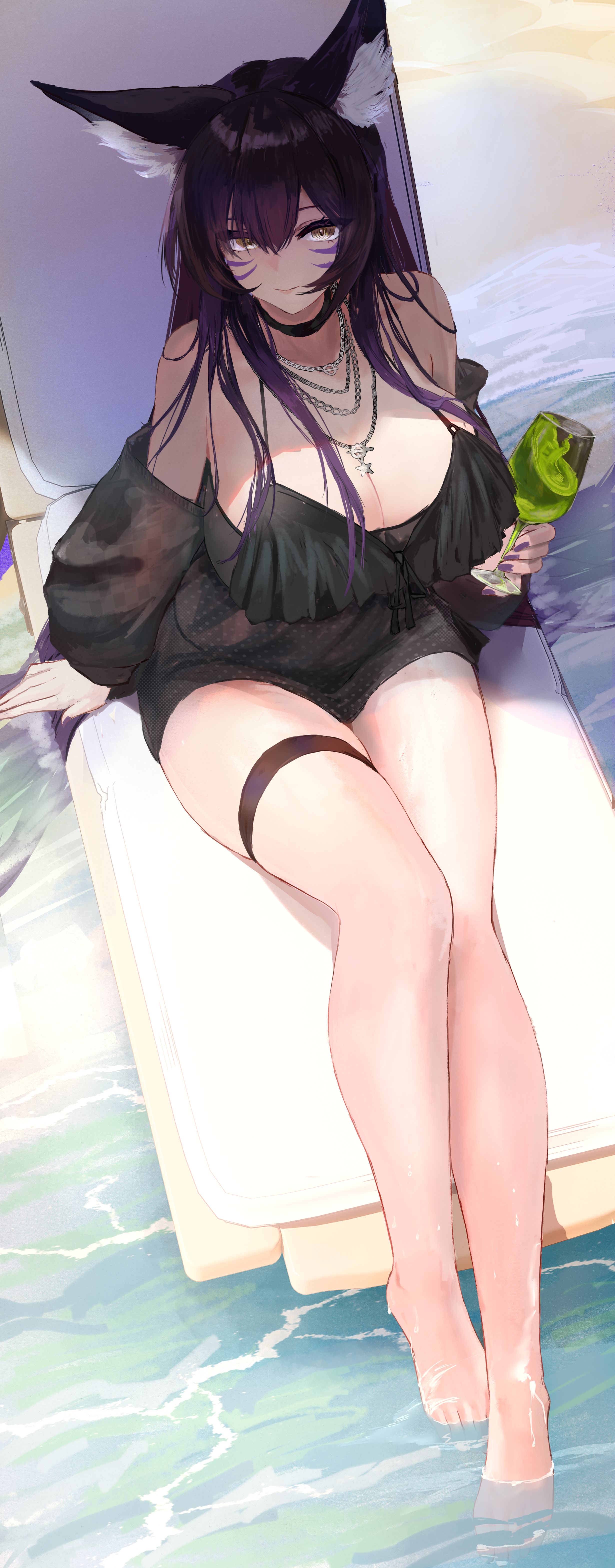 azur lane, big breasts, fully clothed, musashi (azur lane), oppai, sitting, suo bu ye feng