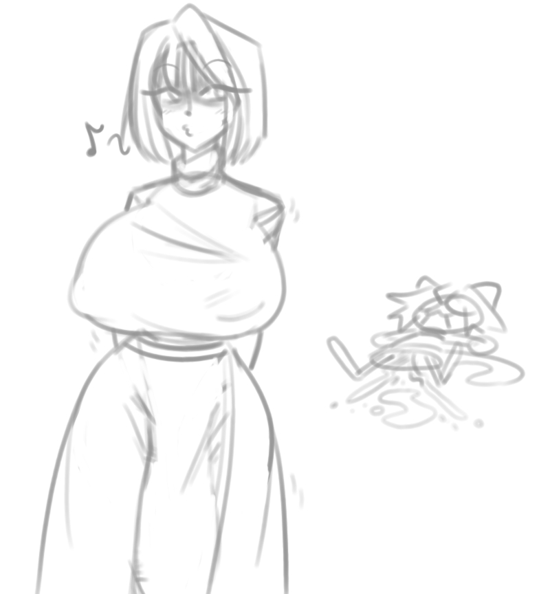 1futa, 1girls, after sex, arcueid brunestud, arms behind back, bulge, bulge under clothes, cat ears, cat girl, cat tail, cum, cum puddle, dual persona, erect nipples, female, futa, futa on female, futanari, huge breasts, hyper penis, incest, intersex, intersex/female, kazuniarts, large penis, musical note, neco-arc, nipple bulge, nipples, selfcest, semen, semen on body, short hair, single hair intake, sketch, sweater, tsukihime, turtleneck sweater, unconscious, whistling