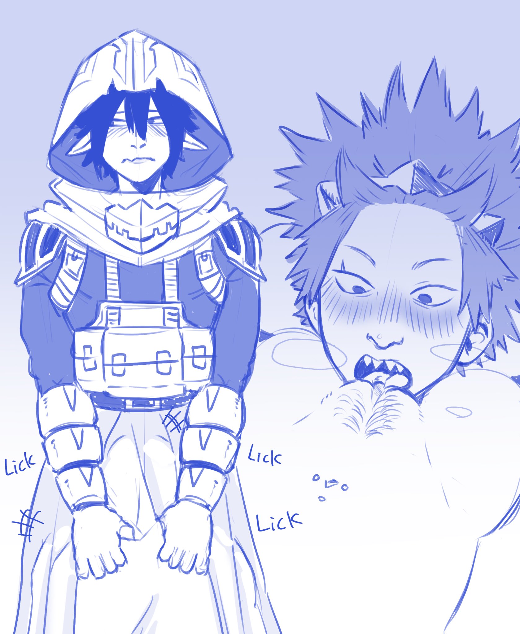 amajiki tamaki, boku no hero academia, cunnilingus, cuntboy, cuntboy/male, eating pussy, eijirou kirishima, kirishima eijirou, licking pussy, loggyburger, my hero academia, pussy, shy expression, sketch, tamaki amajiki