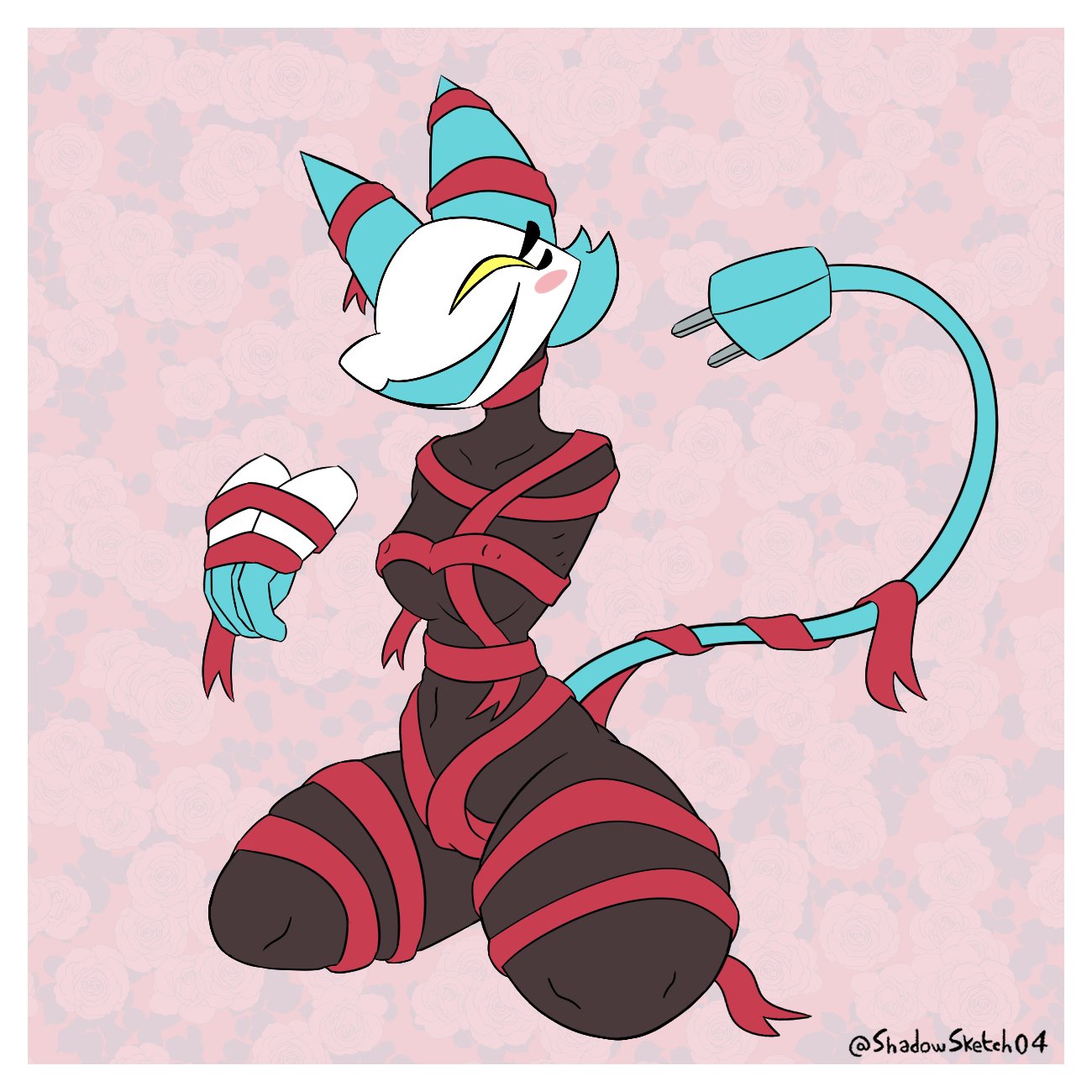 anthro, deltarune, digital media (artwork), female, female anthro, ribbon, ribbons, tagme, tasque manager (deltarune)