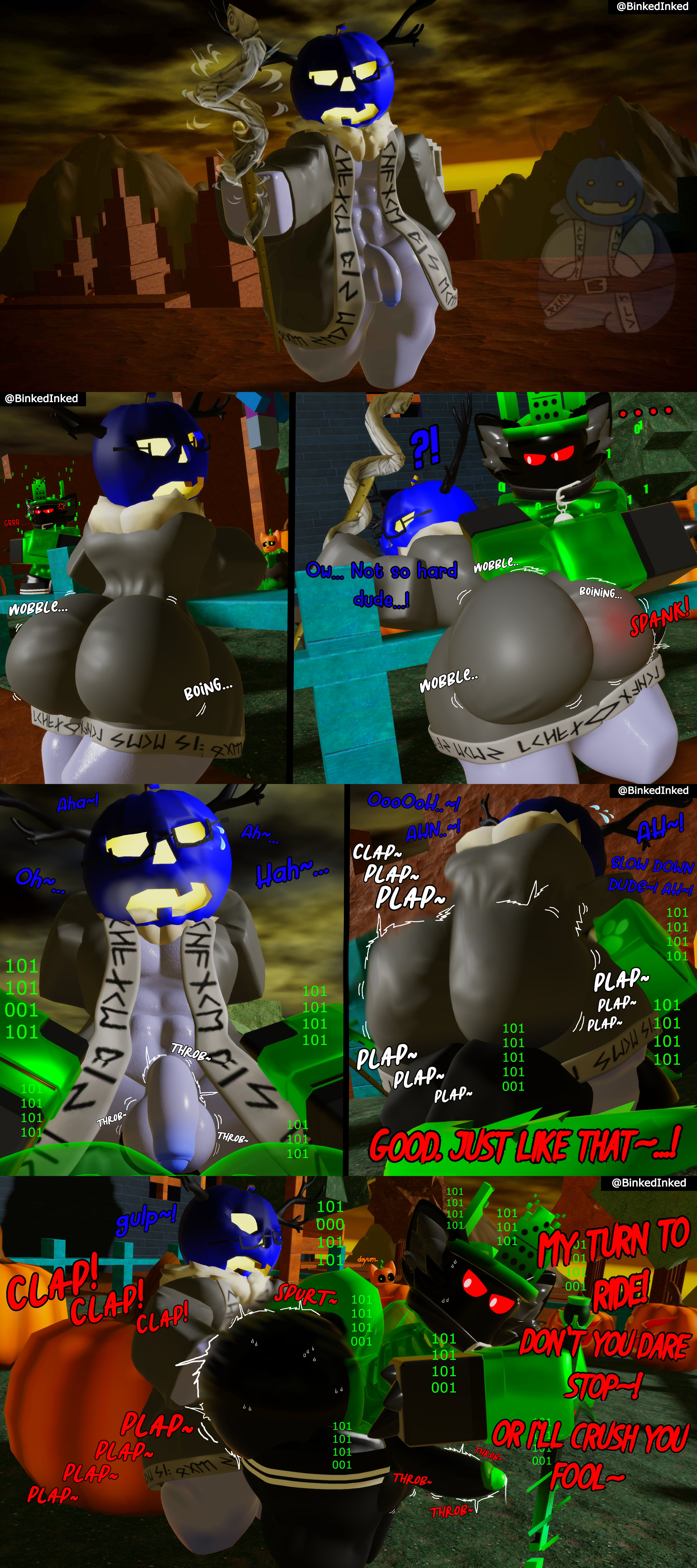 1x1x1x1 (forsaken), 2boys, 3d, ass, binkedinked, cowboy position, dialogue, dusekkar (forsaken), forsaken (roblox), furry, gay, onomatopoeia, penis, roblox, roblox game, robloxian, tagme