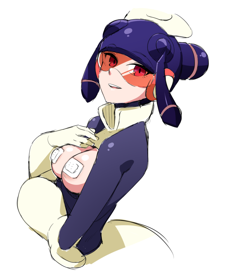 breasts meddy.exe mega_man mega_man_battle_network orange-tinted_eyewear tagme tesu tinted_eyewear visor