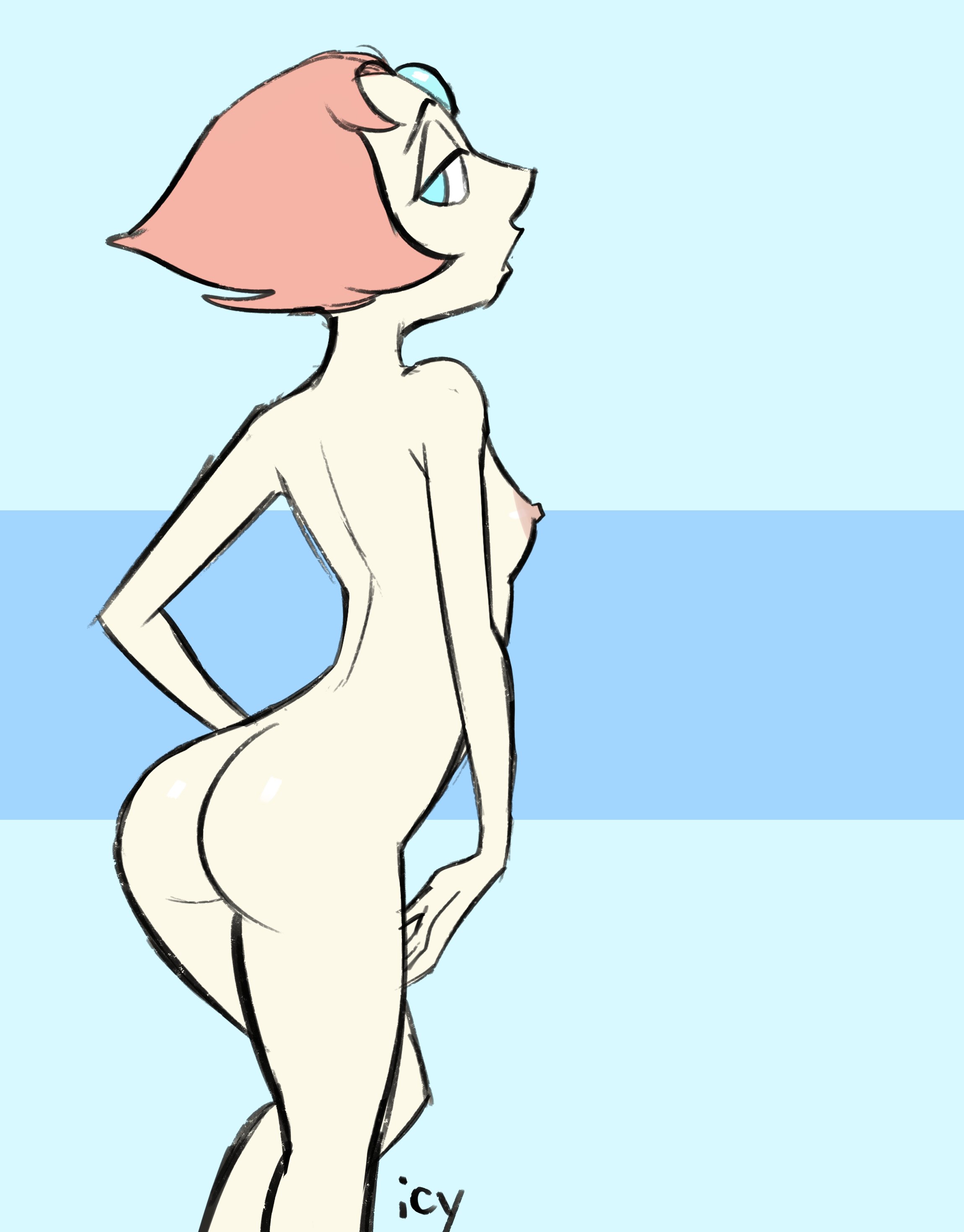 1girls, ass, breasts, completely nude, female, female only, iseenudepeople, naked, naked female, nude, nude female, pearl (steven universe), solo, solo female, steven universe