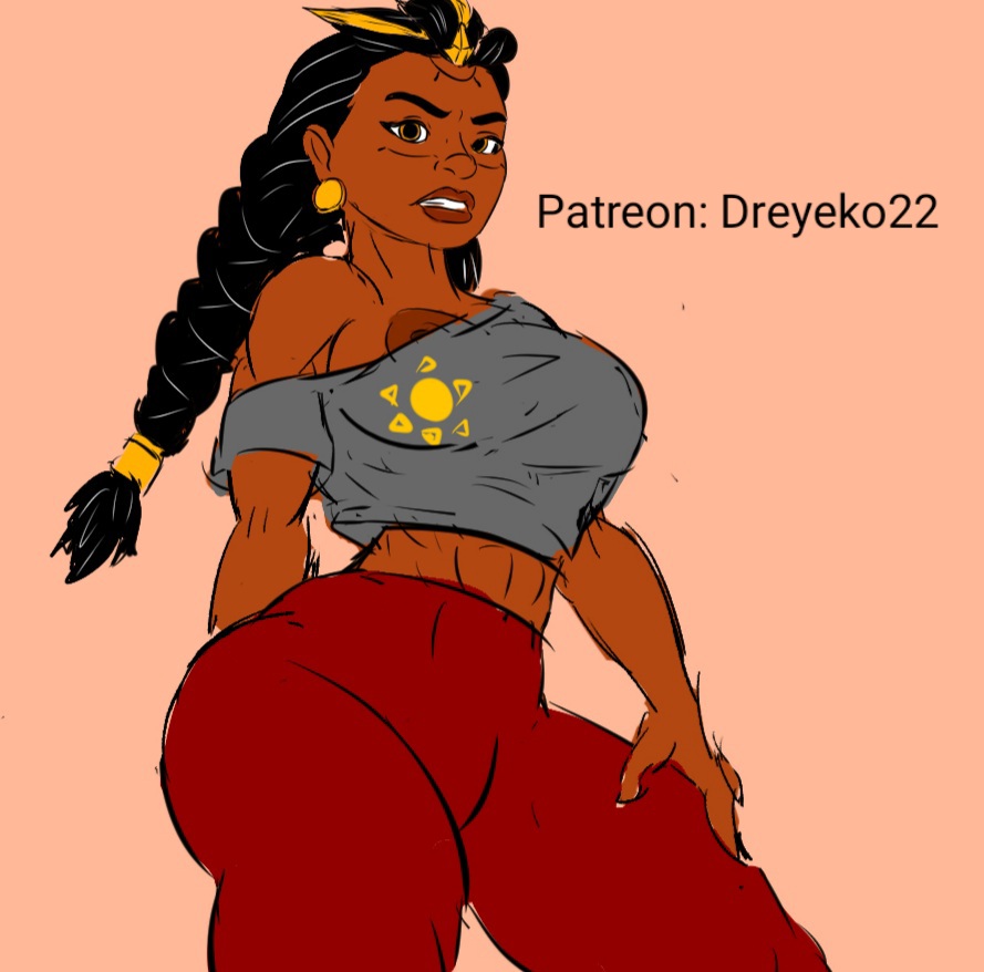 1girls, black hair, brown body, brown skin, clothing, dreyeko22, female, illari (overwatch), latina, overwatch, overwatch 2, peruvian female