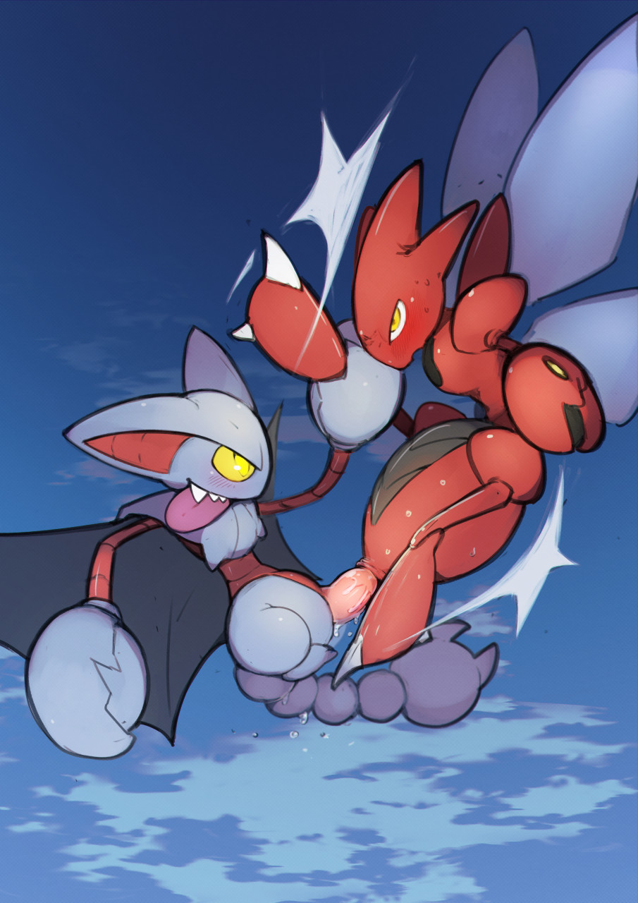 2020 ambiguous_gender ambiguous_penetrated ambiguous_penetration bodily_fluids claws dodudoru duo feral flying generation_2_pokemon generation_4_pokemon genitals glion_(pokemon) gliscor grey_body grey_skin hassam hi_res male male/ambiguous male_penetrating male_penetrating_ambiguous nintendo penetration penis pink_penis pokemon pokemon_(species) red_body red_skin scizor sex sharp_teeth sky sweat teeth tongue tongue_out wings yellow_eyes