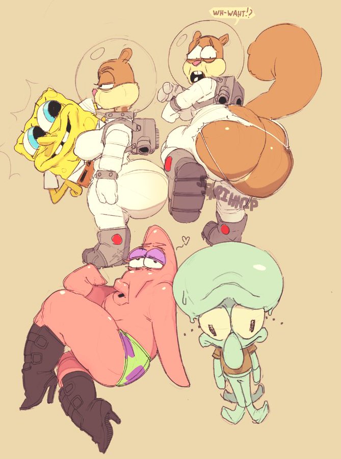 1girls 3boys ass big_ass big_breasts big_butt blue_body blue_skin brown_body brown_fur brown_skin cephalopod fat_ass freaky_ward large_ass large_breasts looking_back male meme nickelodeon octopodiform octopus patrick_star pink_body pink_skin ripped_clothing sandy_cheeks sea_sponge shortstack sixsidesofmyhead spongebob_squarepants spongebob_squarepants_(character) spongebob_squarepants_(series) squidward_tentacles squirrel squirrel_tail starfish tail tearing_open_bottoms torn_clothes yellow_body yellow_skin