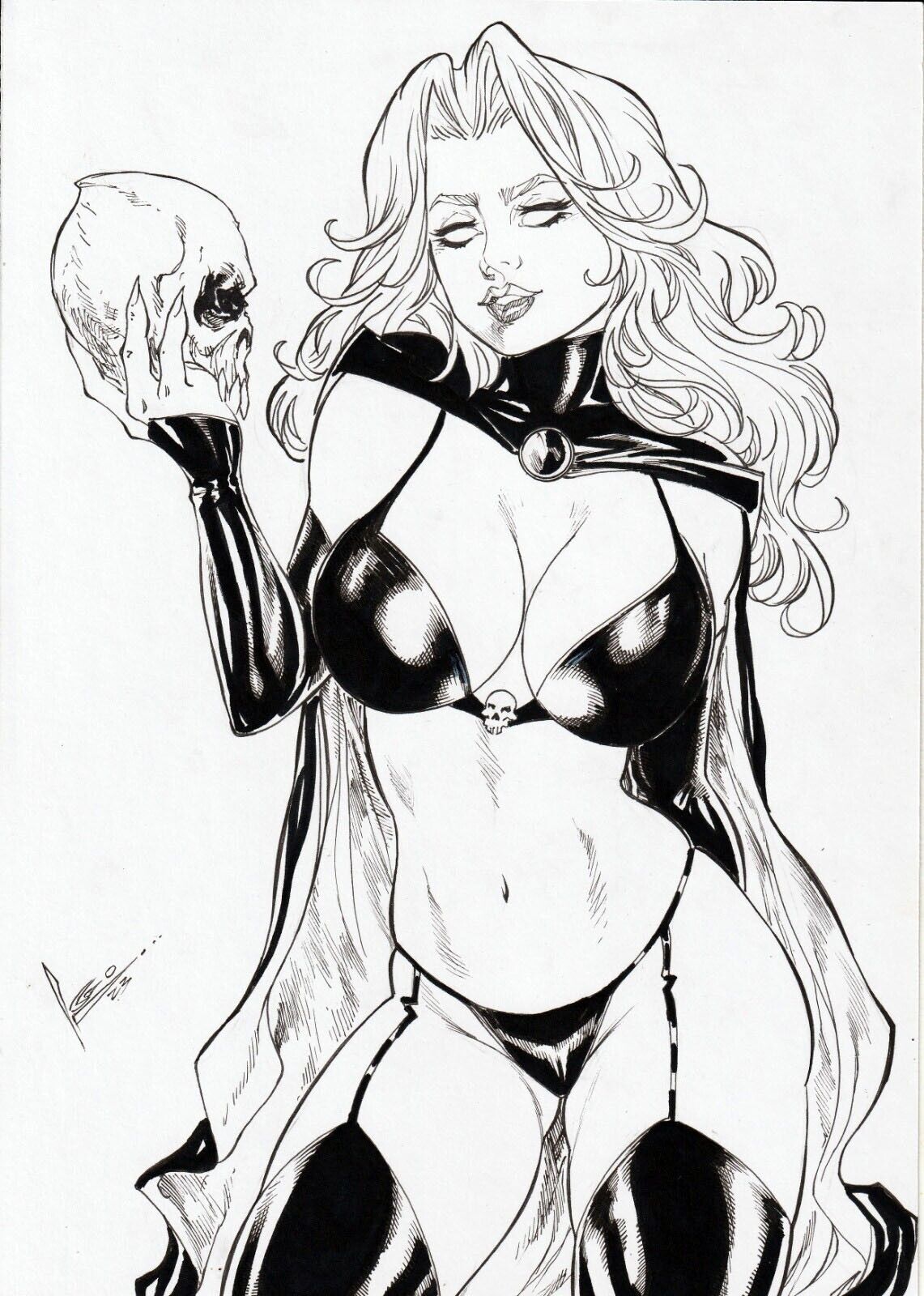 1girls 2023 chaos_comics coffin_comics death_(personification) ed_benes_studio grim_reaper hi_res huge_breasts lady_death latex_gloves latex_thighhighs queen_of_the_dead seductive_look voluptuous voluptuous_female