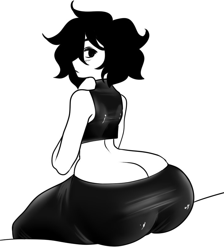 ass_cleavage big_ass big_thighs black_legwear butt_crack edm_(puffytwink) femboy puffytwink