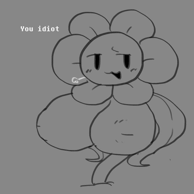 2d 2d_(artwork) 2d_artwork big_breasts comedy dialogue english english_dialogue english_text flowey_the_flower flowey_with_nothing_else_but_huge_boobs funny humor tagme text undertale undertale_(series) whitewo1f