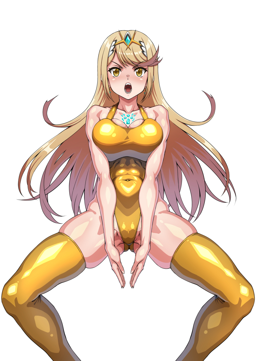 brainwashing core_crystal haigure highleg_leotard large_ass large_breasts latex mind_control mythra skindentation syunzou thick_thighs thighhighs wide_hips xenoblade_(series) xenoblade_chronicles_2