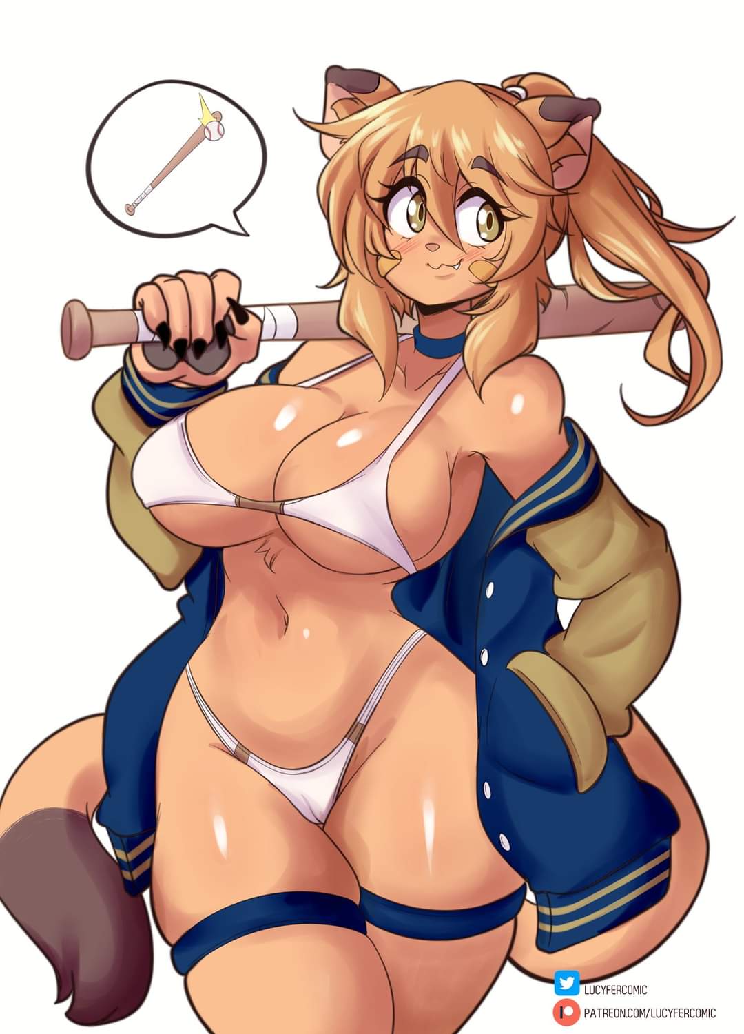 alternate version available, big breasts, breasts, cleavage, female, female focus, female only, goya (lucyfercomic), lucyfercomic, original, original character, thick thighs, thighs, wide hips
