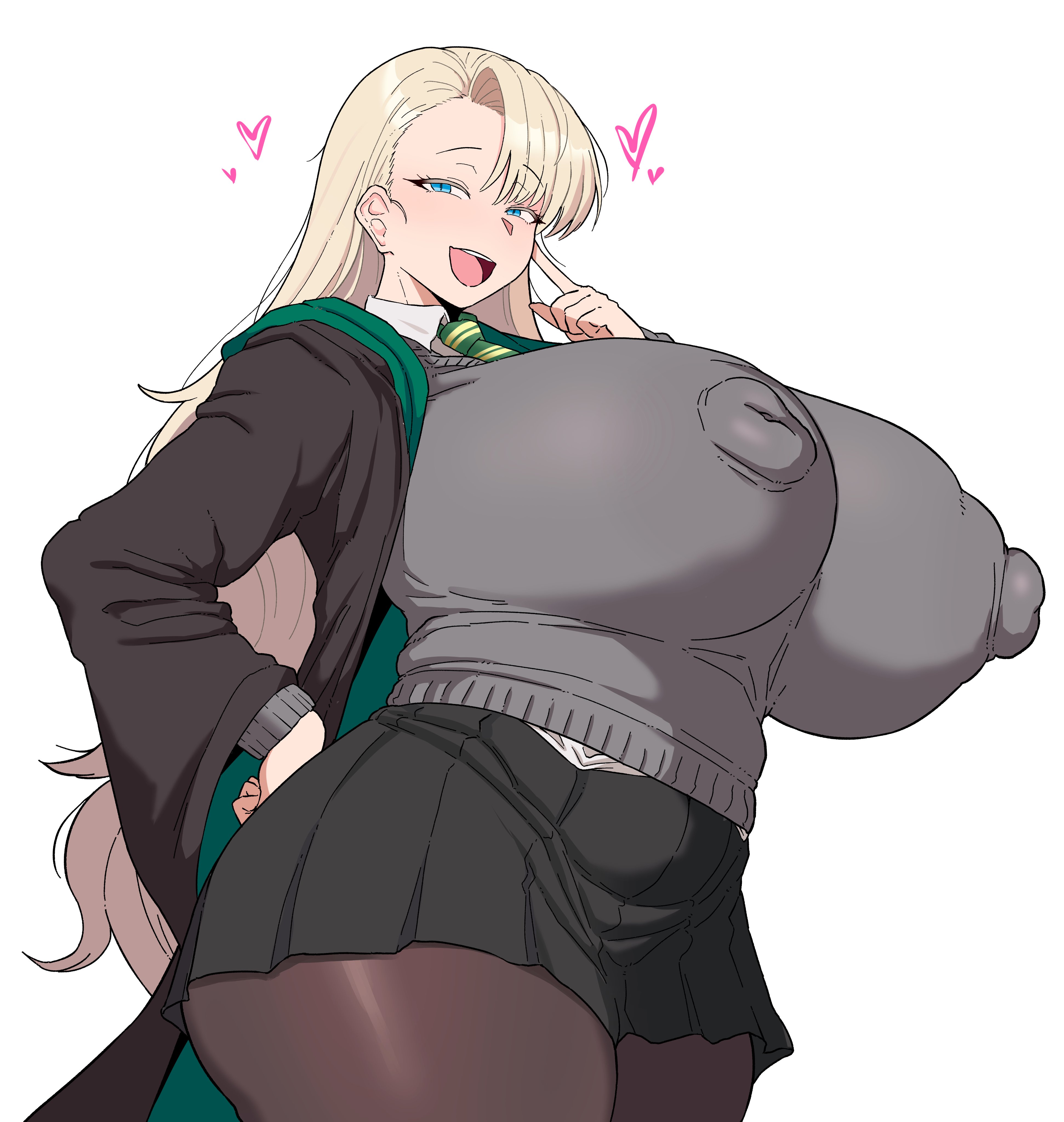 1girls, 2026, 2d, 2d (artwork), absurd res, absurdres, ass, bedroom eyes, big breasts, big butt, big thighs, blonde hair, blue eyes, blush, breasts, breasts bigger than head, butt, clothed, clothed female, clothing, corinna21210534, curvaceous, curvy, curvy female, curvy figure, draco malfoy, draco malfoy (redteneri), female, female only, genderswap, genderswap (mtf), gigantic breasts, harry potter, hi res, highres, huge breasts, huge thighs, large ass, large breasts, large butt, large thighs, light skin, light-skinned female, long hair, looking at viewer, nipple bulge, nipples, nipples visible through clothing, panty pull, puffy nipples, rule 63, smile, smiling, smiling at viewer, solo, solo female, straight hair, thick, thick hips, thick legs, thick thighs, thighs, thighs bigger than head, very long hair, voluptuous, voluptuous female, wide hips