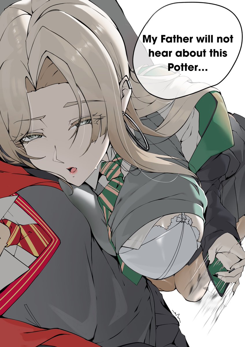 1girls, bra, draco malfoy, draco malfoy (redteneri), harry potter, jerking, jerking off hand motion, tagme