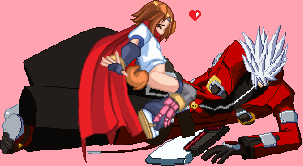 arcana_heart blazblue crossover heart konoha konoha_(arcana) konoha_(arcana_heart) lowres m.u.g.e.n pixel_art ragna_the_bloodedge sex