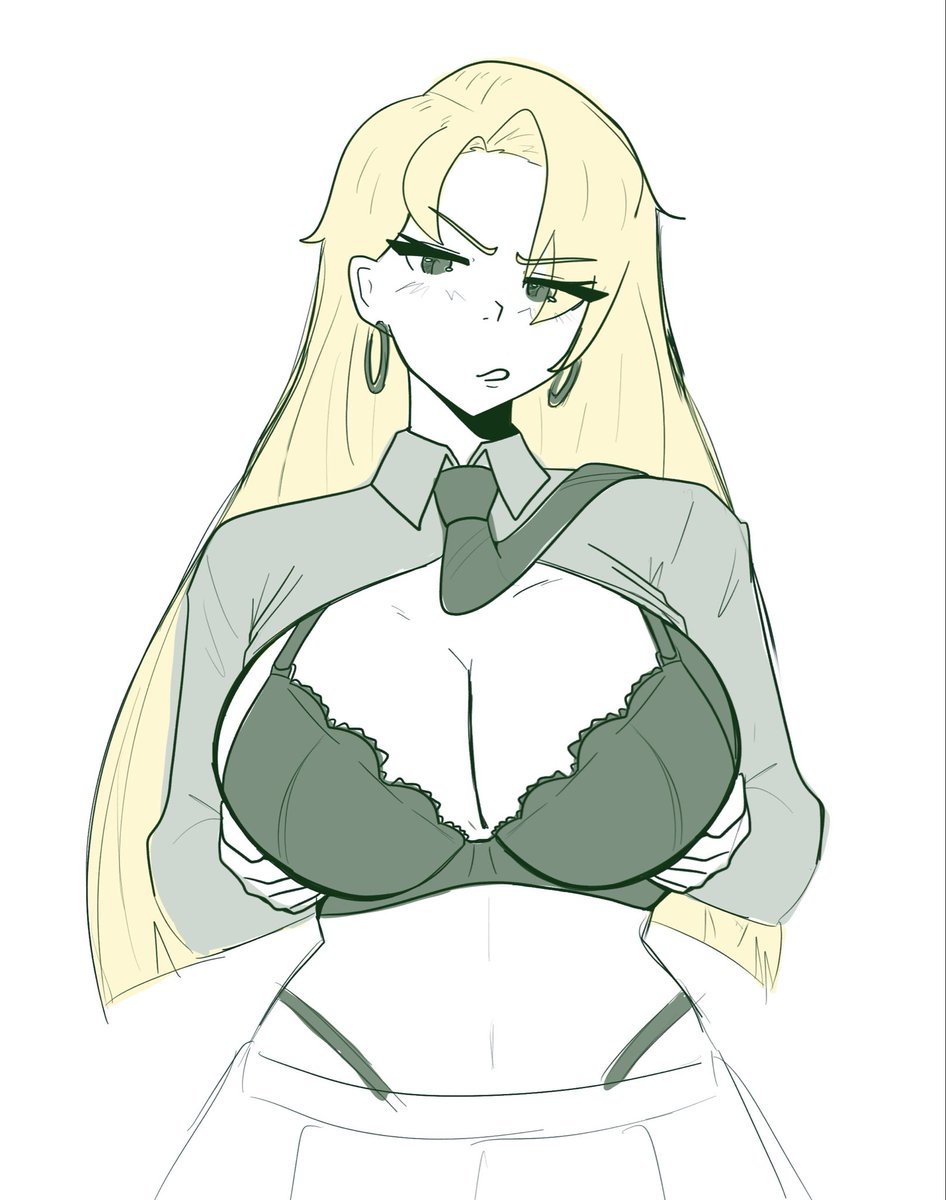 1girls, bra, breasts, draco malfoy, draco malfoy (redteneri), harry potter, tagme