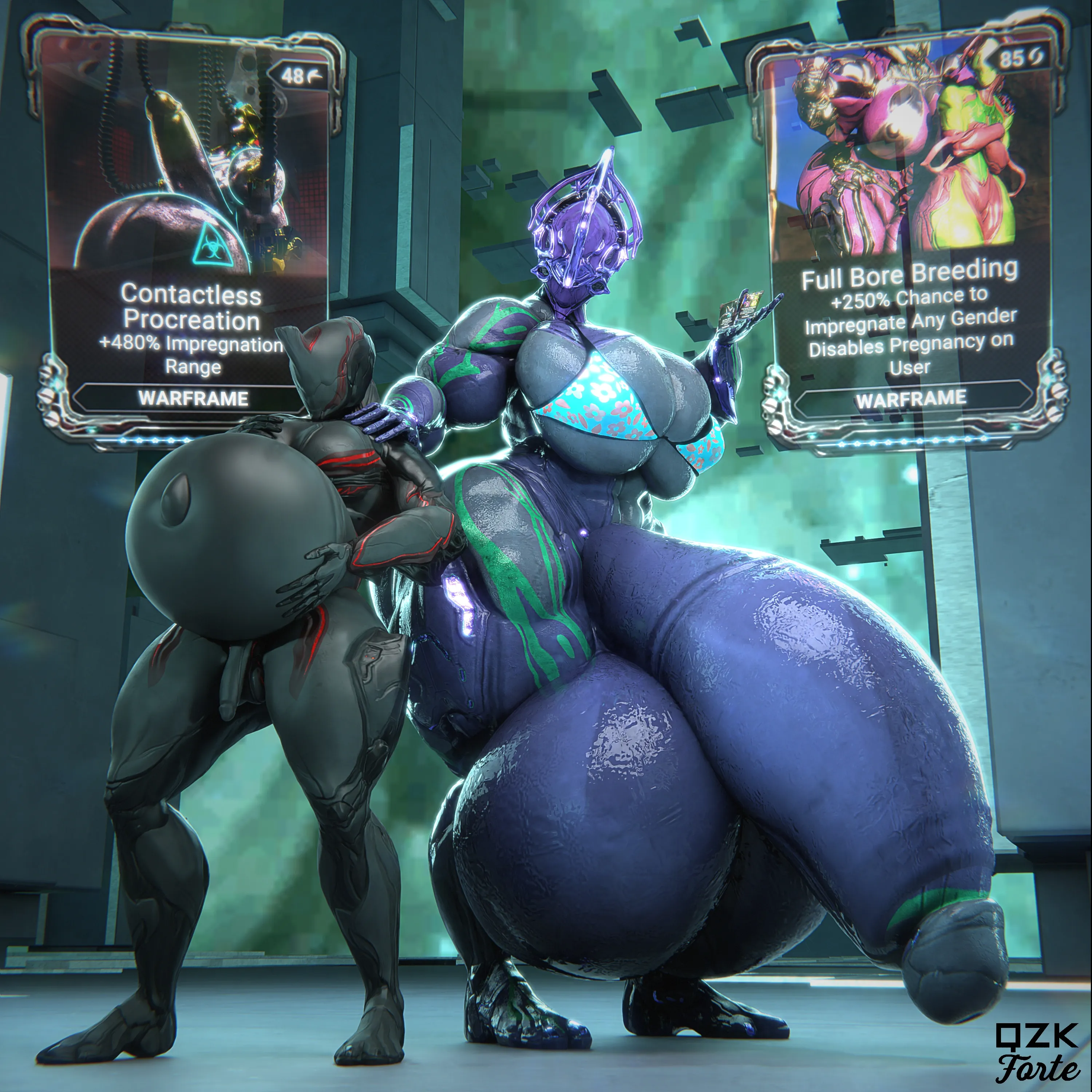 bbw, big breasts, big penis, breasts, cleavage, excalibur (warframe), female, futa, futa focus, huge breasts, huge cock, hyper breasts, hyper penis, nipples, nyx (warframe), overweight, penis, pregnant, qzk forte, ssbbw, tagme, thick thighs, warframe, weight gain, wide hips