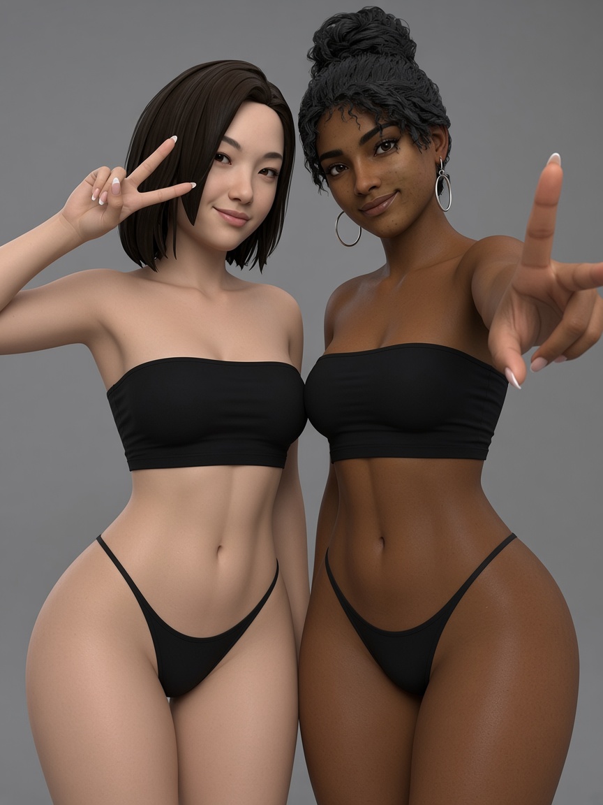 2026, 2girl, 2girls, 3d, 3duk, ai assisted, asian, asian female, bikini, black hair, breasts, clementine (the walking dead), crossover, curvy, dark skin, dark-skinned female, female, female focus, female only, girl, girl only, human, life is strange, life is strange 2, lyla park, medium breasts, only female, only girl, sling bikini, tagme, teen, teen female, teen girl, teenage, teenage female, teenage girl, teenager, telltale, telltale games, the walking dead, the walking dead (series), the walking dead (telltale), the walking dead game, thighs, toned, toned female