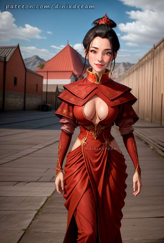 1girls, ai generated, avatar legends, avatar the last airbender, azula, dinixdream, female, female only, fire nation, solo, solo female, stable diffusion, straight hair