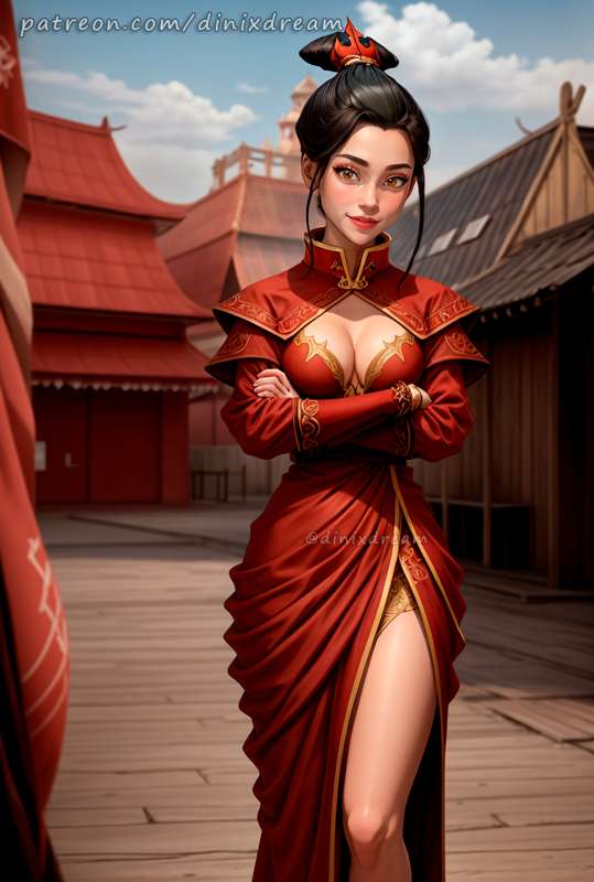 1girls, ai generated, avatar legends, avatar the last airbender, azula, dinixdream, female, female only, fire nation, solo, solo female, stable diffusion, straight hair