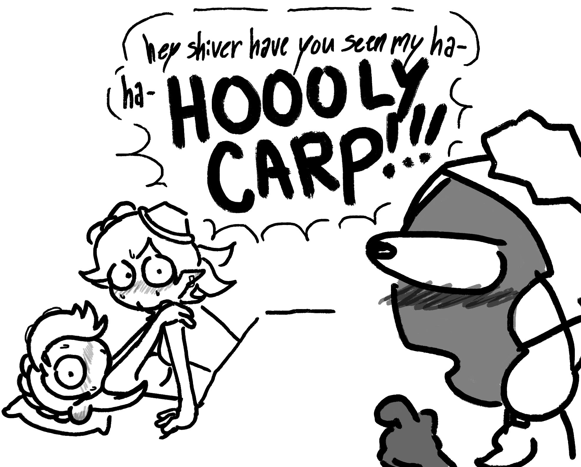 3girls, blush, caught in the act, convenient censoring, deep cut (splatoon), dialogue, doodle, embarrassed, female, frye (splatoon), marie (splatoon), monochrome, sex, shiver (splatoon), splatoon, splatoon (series), splatoon 2, splatoon 3, squid sisters, under blanket, walked in on, yuri
