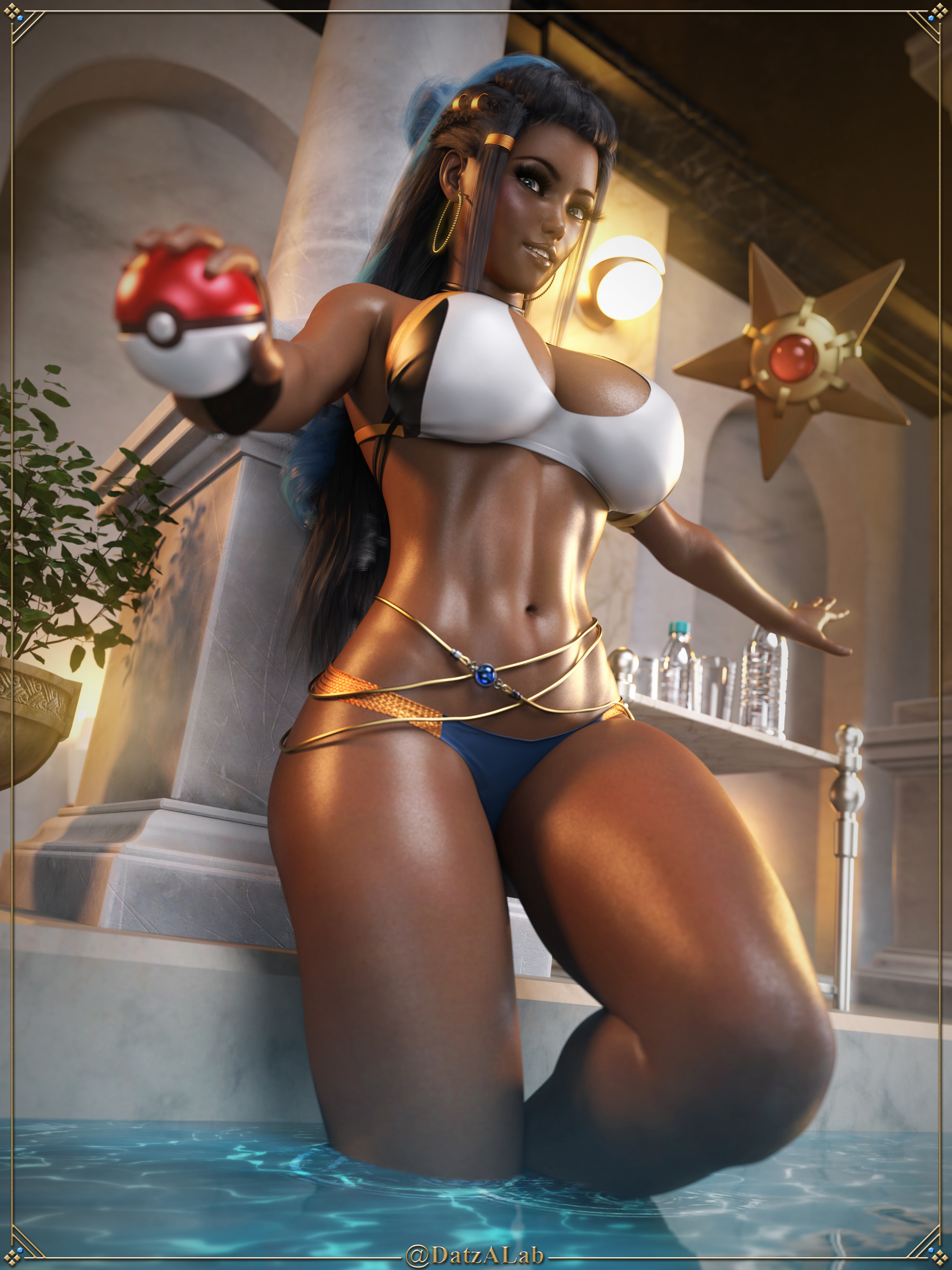1girls, 3d, ass, athletic, athletic female, big ass, big breasts, bottom heavy, breasts, brown body, brown skin, brown-skinned female, bust, busty, chest, cleavage, curvaceous, curvy, curvy figure, dark skin, dark-skinned female, datzalab, eyebrows, eyelashes, eyes, female, female focus, fit, fit female, game freak, hair, hips, hourglass figure, huge ass, huge breasts, human, large ass, large breasts, legs, lips, mature, mature female, nessa (pokemon), nintendo, pokemon, pokemon ss, slim, slim waist, thick, thick hips, thick legs, thick thighs, thighs, top heavy, top heavy breasts, upper body, voluptuous, voluptuous female, waist, wide hips