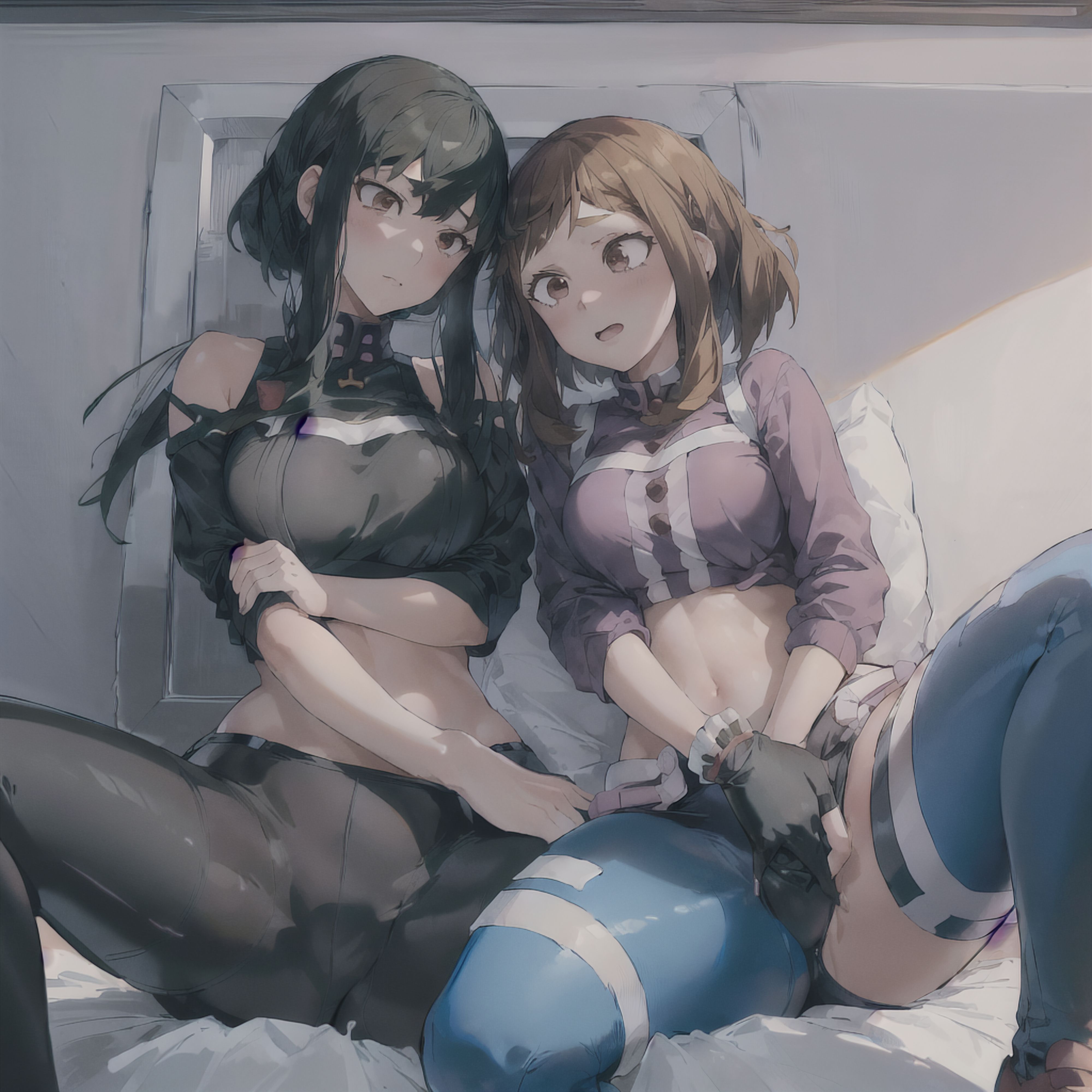 ai generated, briar yor, female, my hero academia, ochako uraraka, spy x family, stable diffusion, uraraka ochako, yor briar, yuri
