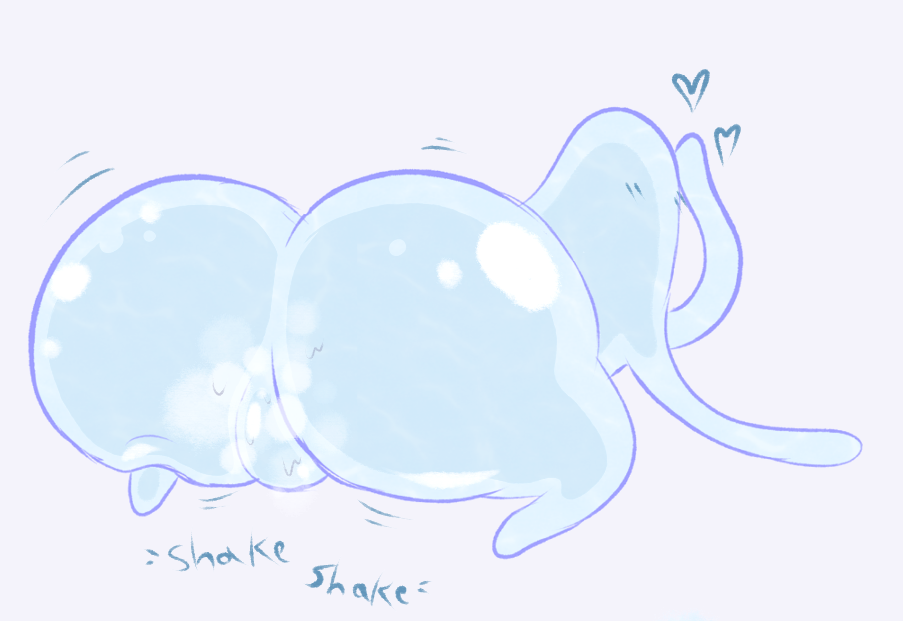 ass balls big_ass blush heart non-human non-human_only pikmin presenting slime slime_monster steam steaming_body sweat text toony tummysoup twerking waterwraith