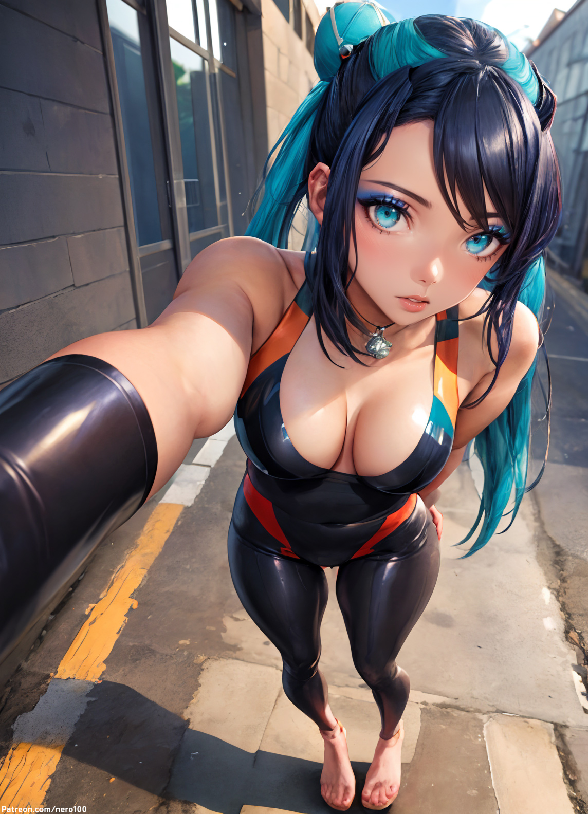 1girls, 2d, ai generated, ass, athletic, athletic female, belly, big ass, big breasts, black hair, black latex, blue eyes, breasts, cameltoe, chest, cleavage, curvy, curvy figure, cute, cute face, dark hair, dark skin, dark-skinned female, detailed, dress, eyelashes, eyeshadow, female, female only, fit, fit female, focus, game freak, high quality, latex, latex clothing, latex suit, legs, lips, lipstick, long hair, looking at viewer, makeup, mascara, midriff, nessa (pokemon), nintendo, pokemon, pokemon (game), pokemon ss, posing, pussy, rubber, rubber clothing, seductive, seductive look, stable diffusion, tagme, tanned, tanned female, tanned skin, thick ass, thick butt, thick thighs, thighs, wide hips