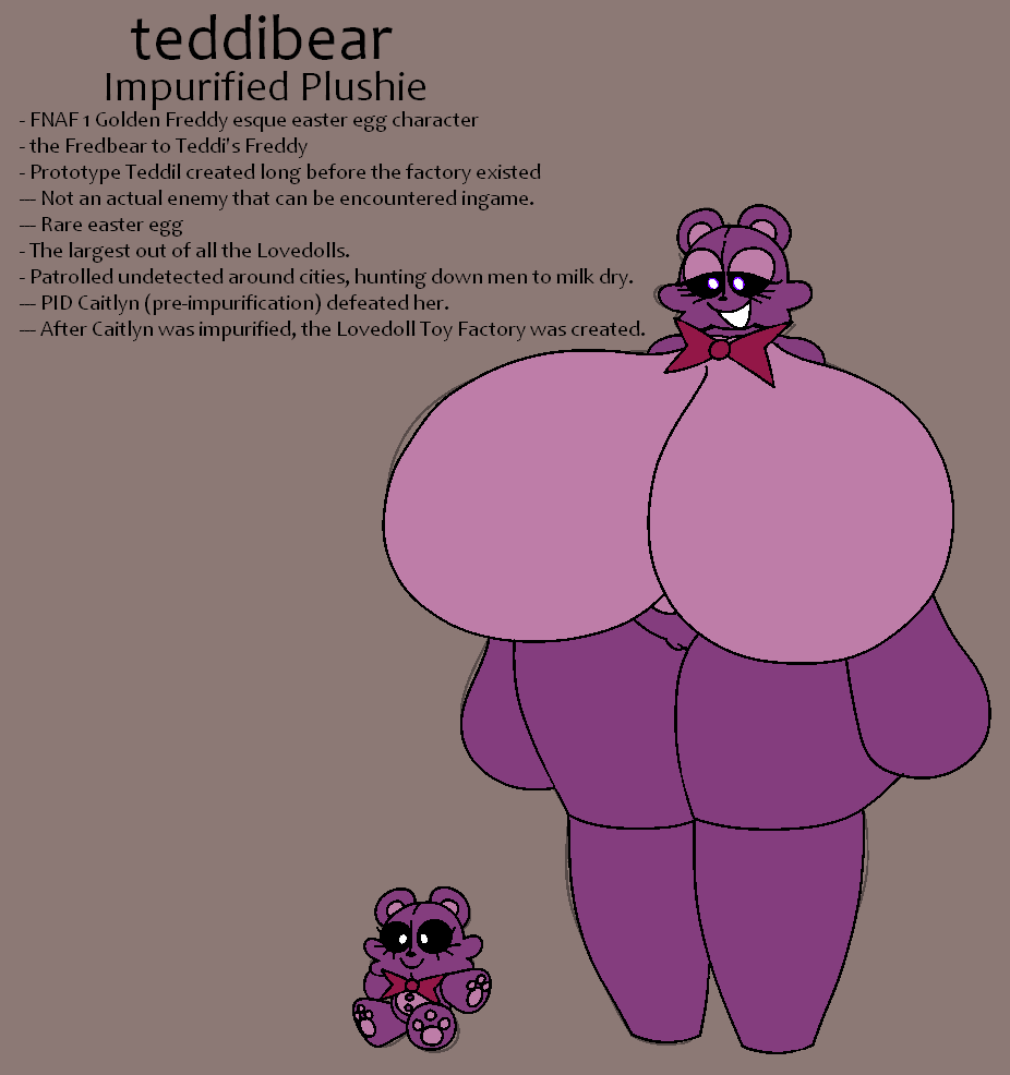 ass_bigger_than_head breasts_bigger_than_head casual casual_nudity character_sheet doll doll_girl female female_only five_nights_at_freddy's gremlingrounded horror huge_ass hyper_ass hyper_breasts lovedoll_toy_factory nippleless nude robot robot_girl teddibear_(gremlingrounded)