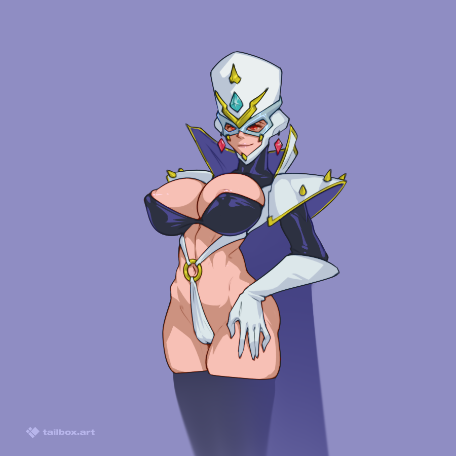 1girls angel_blade breasts cleavage female_only maina_shinguuji mask milf nipples phantom_lady pussy tailbox thick_thighs thighs