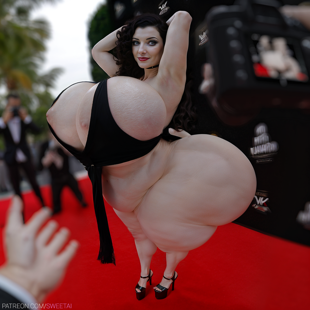 aged_up ai_generated almost_naked armpits big_ass bioshock bioshock_infinite black_clothing black_hair blue_eyes choker cleavage curly_hair dress elizabeth_comstock fat fat_woman female_focus high_heels huge_ass huge_breasts long_hair looking_at_viewer mature_female naked older_female paparazzi plump pov pov_eye_contact red_carpet showing_armpits showing_ass showing_breasts showing_off smile smiling_at_viewer solo_focus stable_diffusion sweetai taller_girl thick_legs thick_thighs wide_hips