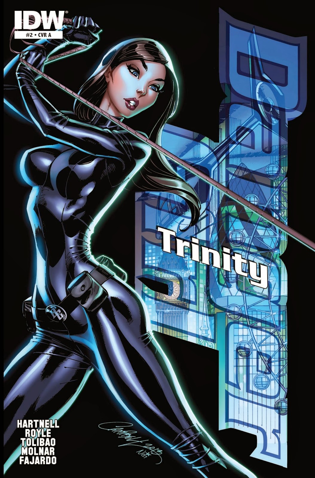 blue_eyes danger_girl danger_girl:_trinity idw_comics j_scott_campbell latex_bodysuit medium_breasts secret_agent skin_tight sydney_savage tight_clothing utility_belt whip